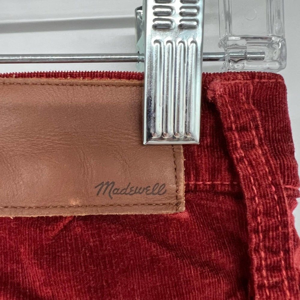 Madewell 10" High-Rise Skinny Cords Corduroy Pants Women's Size 26T Rust Orange - Picture 6 of 9